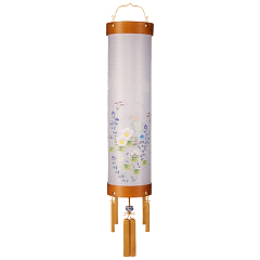 盆提灯: 住吉萩の香絹二重絵入（電気コード式）