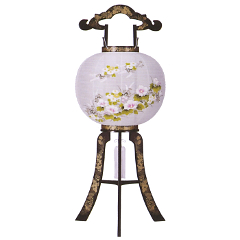 盆提灯: 花印蒔絵絵入廻転（プラスチック製・電気コード式）