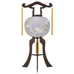盆提灯: ワイン12号絹描き絵廻転（プラスチック製・電気コード式）