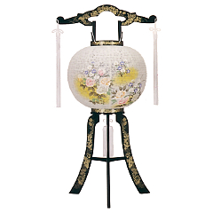 盆提灯: あかり11号蒔絵絵入廻転（プラスチック製・電気コード式）