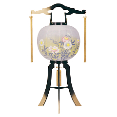 盆提灯: あかり11号ボカシ絵入廻転（プラスチック製・電気コード式）