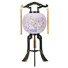 盆提灯: あかり11号綾型蒔絵絵入廻転（プラスチック製・電気コード式）