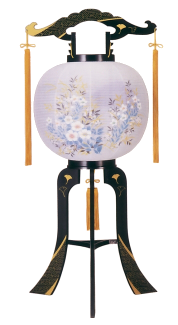 あかり11号綾型蒔絵絵入廻転（プラスチック製・電気コード式）