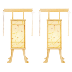 盆提灯: 万寿2号（対入）（木製・電気コード式）