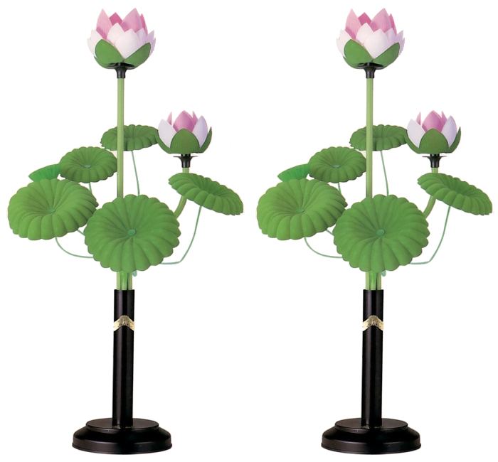 蓮華灯丸台二灯(対入)(プラスチック製・電気コード式)
