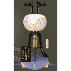 盆提灯: 会津塗13号本金蒔絵絹二重絵入（木製・電気コード式）