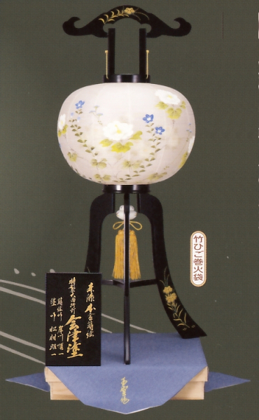 会津塗13号本金蒔絵絹二重絵入(木製・電気コード式)