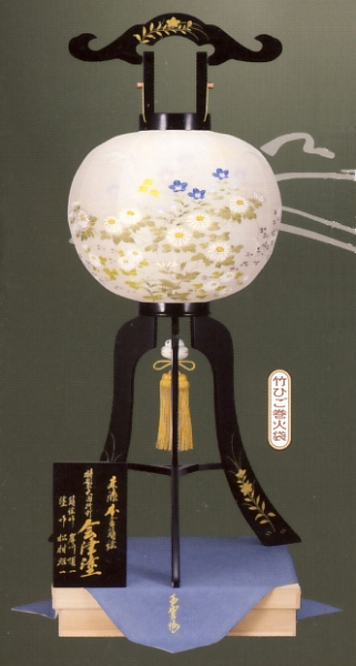 会津塗15号本金蒔絵絹二重絵入(木製・電気コード式)