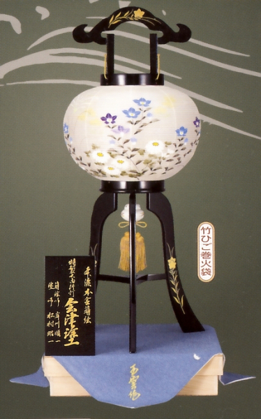 会津塗10号本金蒔絵絹二重絵入(木製・電気コード式)