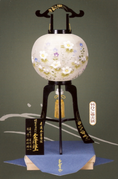 会津塗11号本金蒔絵絹二重絵入(木製・電気コード式)