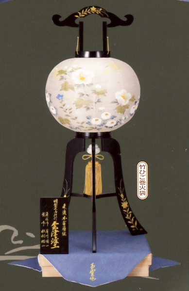 会津塗12号本金蒔絵絹二重絵入(木製・電気コード式)