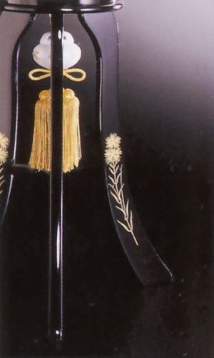 会津塗10号本金蒔絵絹二重絵入（木製・電気コード式）