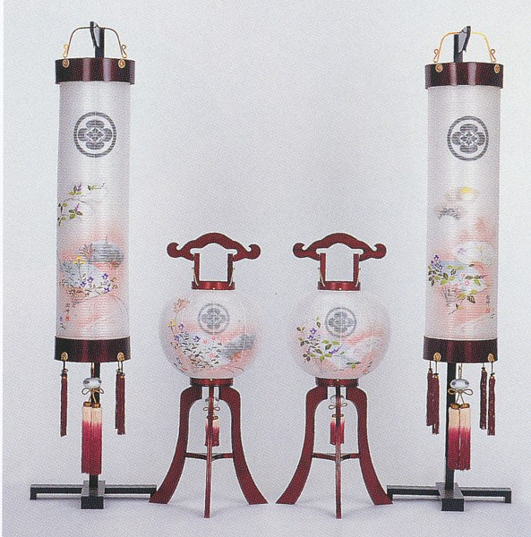 桜　扇面七草　飾り見当8畳間用【家紋代込】