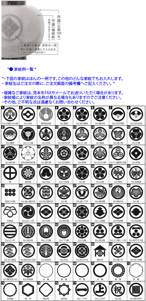 コンパクト　創作提灯　神式用セット【家紋代込】