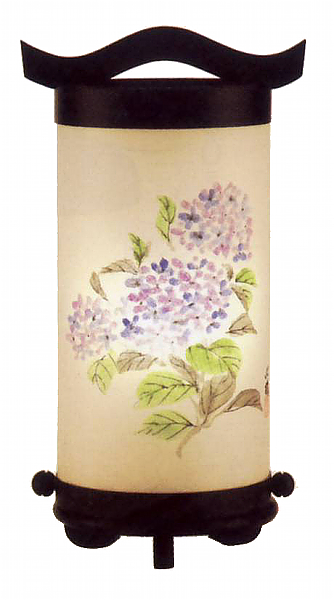 回忌灯　手描き絵　20号　紫陽花（電池式・LED仕様）