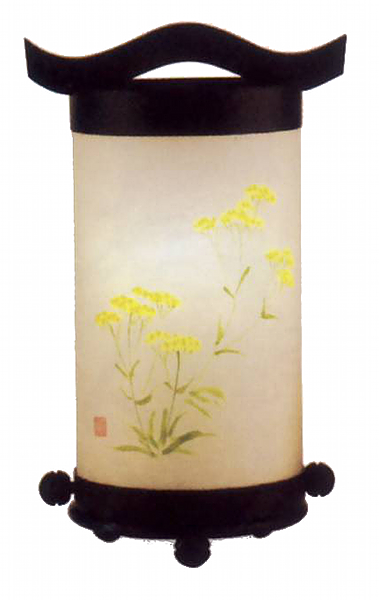 回忌灯　手描き絵　10号　女郎花（電池式・LED仕様）