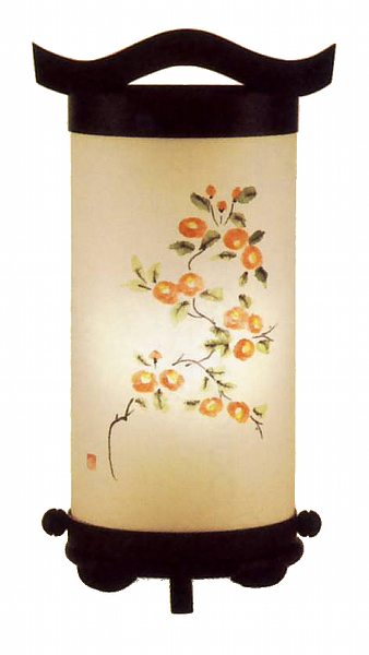 回忌灯　手描き絵　20号　椿（電池式・LED仕様）