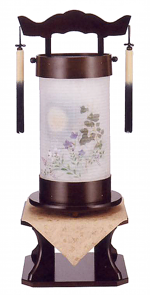 回忌灯　黒樹　二重張り＜七草＞（電気コード式）