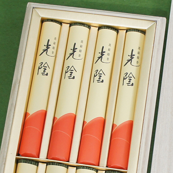 短寸8把入　高級線香『光陰』(桐箱入り)
