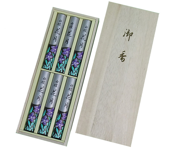 煙少タイプ　御香白檀　『花月』 ６入り(桐箱入り)