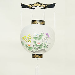 尺一御殿丸 岩に芙蓉 ロウソク式 プラスチック製  | 吊り提灯