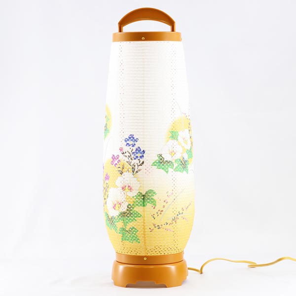 回転あけぼの 3号 チーク 芙蓉ぼかし 紙張・レース プラスチック製 電気コード式
