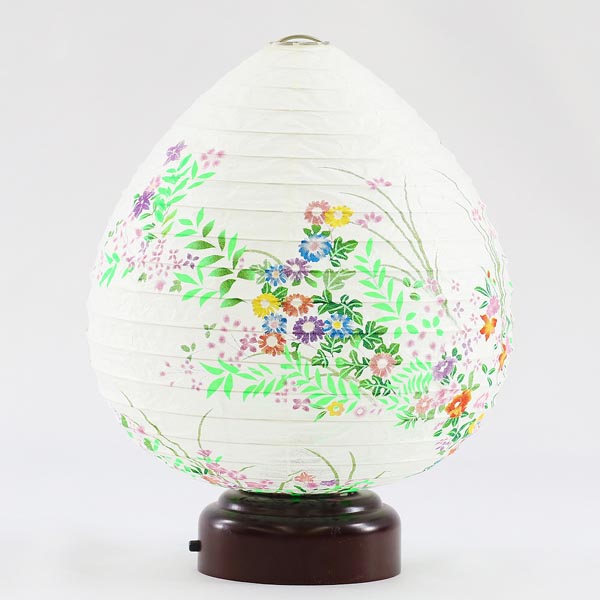 結花 1号 小花ちらし 紙張 木製 電池式（コードレス：LED仕様）