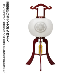 盆提灯: 美吉野 絹二重 無地 電気コード式 木製 【家紋入代込】