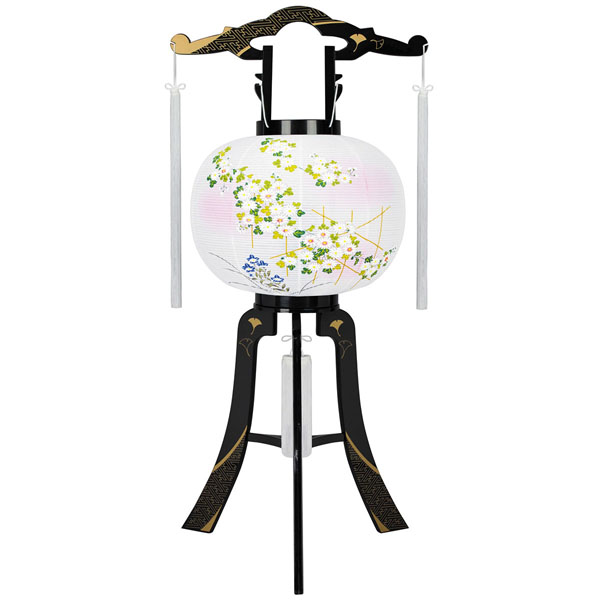 あかり 綾型蒔絵 絵入 プラスチック製 電気コード式