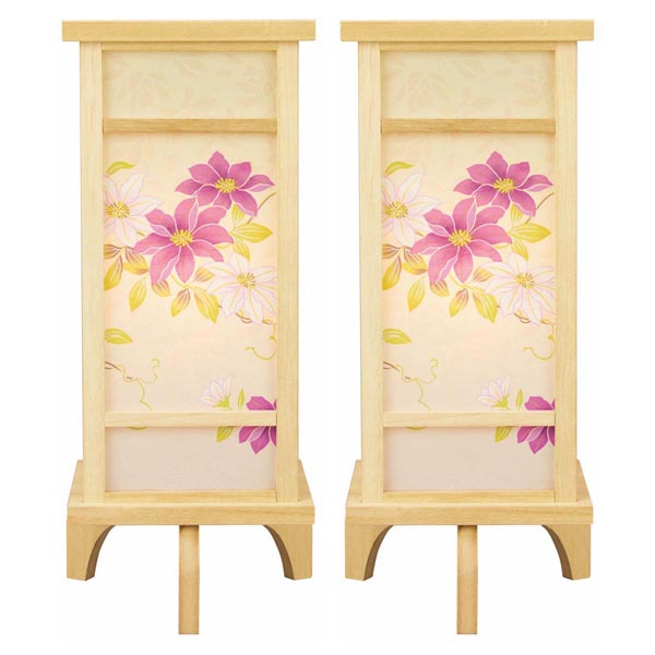 上変形灯 白樹鉄仙 (一対入り) 木製 電気コード式