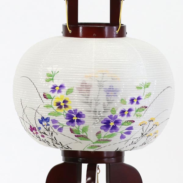 山登　 盆提灯　マグネット式 麻生行灯 絹二重 サクラ色塗　詳細画像