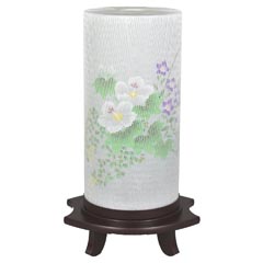 盆提灯: つむぎ 芙蓉 木製 電気コード式（1651）