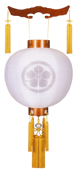 御殿丸萩の香絹二重無地風鎮付（電池式・LED仕様）【家紋代込】