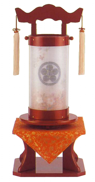 回忌灯　茜　二重張り＜千代＞（電気コード式）【家紋代込】