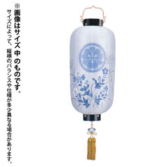 盆提灯: 門提灯 絹二重 桔梗 電池式（コードレス：LED仕様） 木製【家紋入代込】