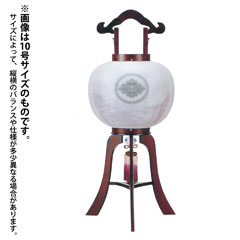 盆提灯: 桜 絹二重 深山水 古代紫 電気コード式 木製【家紋入代込】