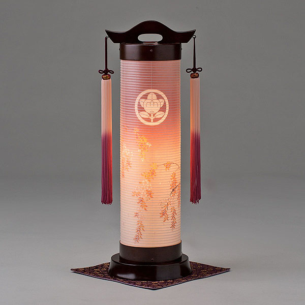 しだれ桜柄 電気コード式 【家紋入代込】