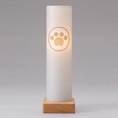 盆提灯: ペット用 肉球紋入り 手漉き 本美濃紙 木製 電池式（コードレス：LED仕様）