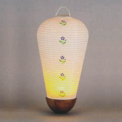 盆提灯: NOW灯 和紙 岐阜 桔梗・お帰りなさい 電池式（コードレス：LED仕様） 木製