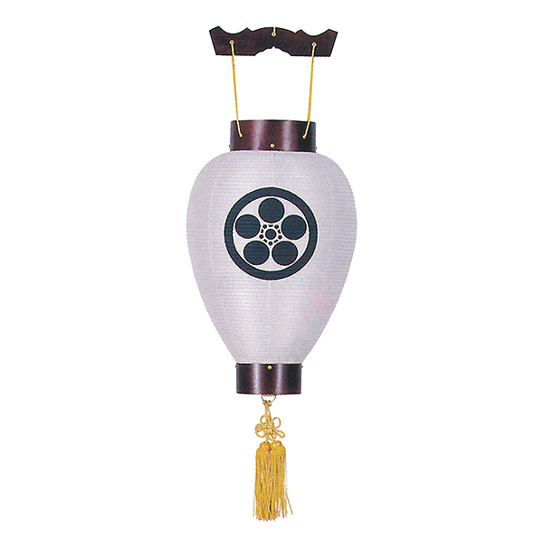 御所提灯 八寸 桜 無地 木製 電池式（コードレス：LED仕様） 【家紋入代込】