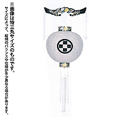 盆提灯: 御殿丸 蒔絵 白紋天 木製 電気コード式 【家紋入代込】