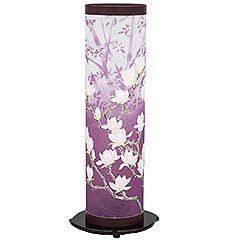 盆提灯: 夢想花 3号 赤むらさき 木製 電気コード式