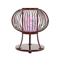 盆提灯: 姫あかり （タメ） 木製 電気コード式
