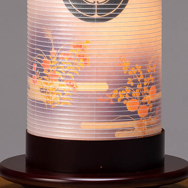 盆提灯 美山 煌 桜調 絹二重 秋草柄 小足 桜調 飾り台付き 詳細画像 美山 盆提灯 煌 桜調 絹二重 秋草柄 小足 桜調 飾り台付き 詳細画像