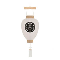 盆提灯: 壺型 柾紋天 白木目 神道用 木製 電池式（コードレス：LED仕様） 【家紋入代込】
