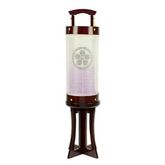 愁霊燈 涼月A りょうげつ 絹二重 木製 電気コード式 【家紋入代込】 【組立不要】