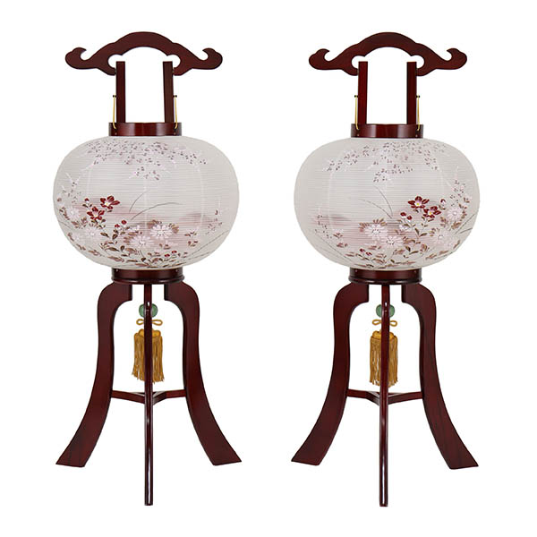 美奉 絹二重 対絵 （一対入り） 木製 電気コード式