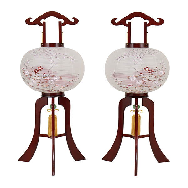 美奉 絹二重 対絵 （一対入り） 木製 電気コード式
