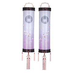住吉 桜調 絹二重 枝垂れ桜 対柄 (一対入り) 電気コード式 【家紋入代込】