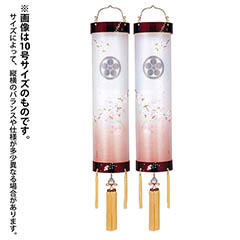 盆提灯: 住吉 春慶塗 蒔絵 絹二重 染井吉野 対柄 (一対入り) 木製 電気コード式 【家紋入代込】